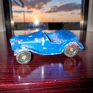Vintage 1970 Tootsie-Toy Blue Metal MG Roadster Metal Car A51
